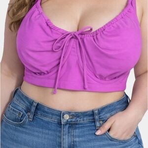 Wild Fable Shirred Underwire Orchid Purple Bikini Top Size 24 (Plus)